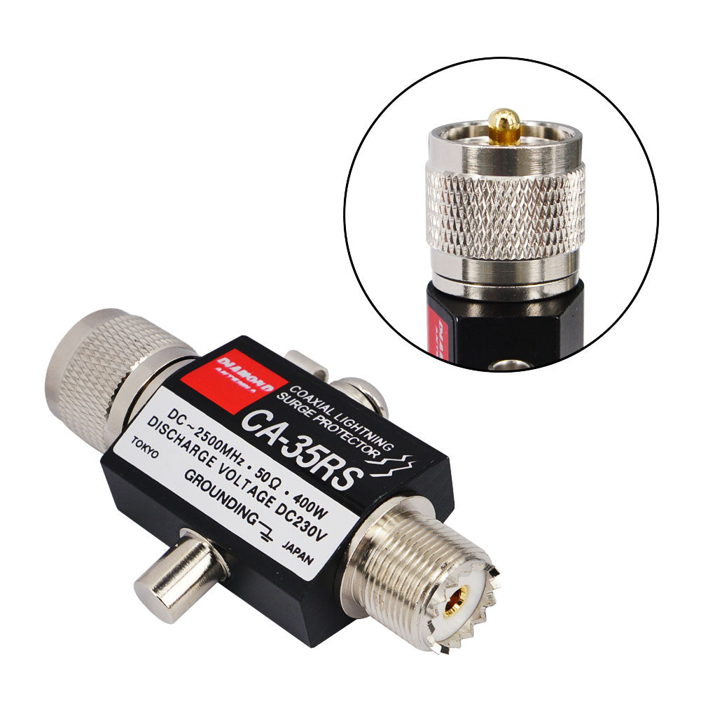 PL259 SO239 UHF Male to Female Connector Two Way Radio Repeater Coaxial Lightning Outdoor Antenna Arrester Surge Protector