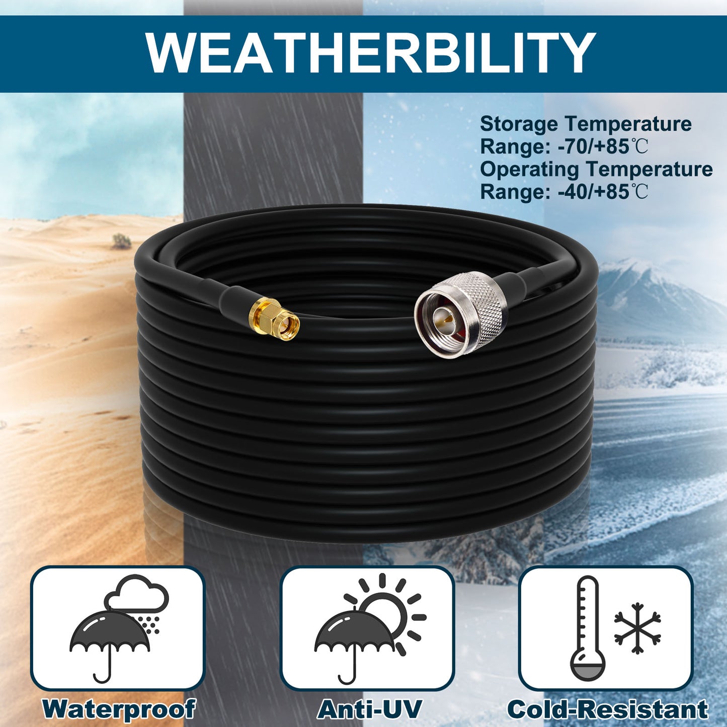 onelinkmore Lora Antenna Cable N Male to SMA Male Coax Cable 50ohm 5D-FB OD7.5 Low-Loss Extension Cable SMA to N Ultra Low Loss Cable for CDMA GSM DCS 3G 4G Mobile Signal Booster Repeater