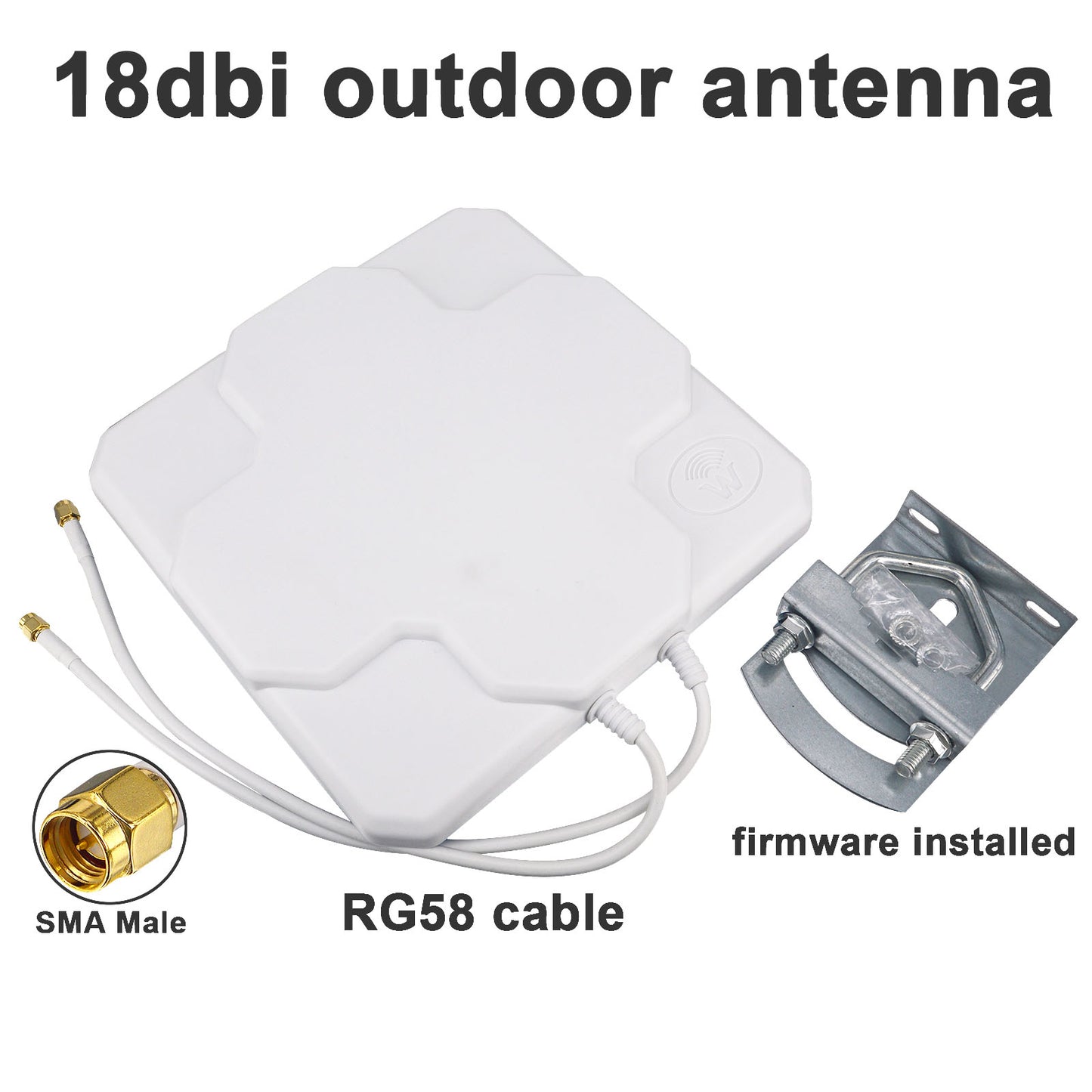 22dBi Outdoor 4G LTE MIMO Antenna Dual Polarization Panel Directional External Antenne N Male/N Female/SMA Male 30cm Cable