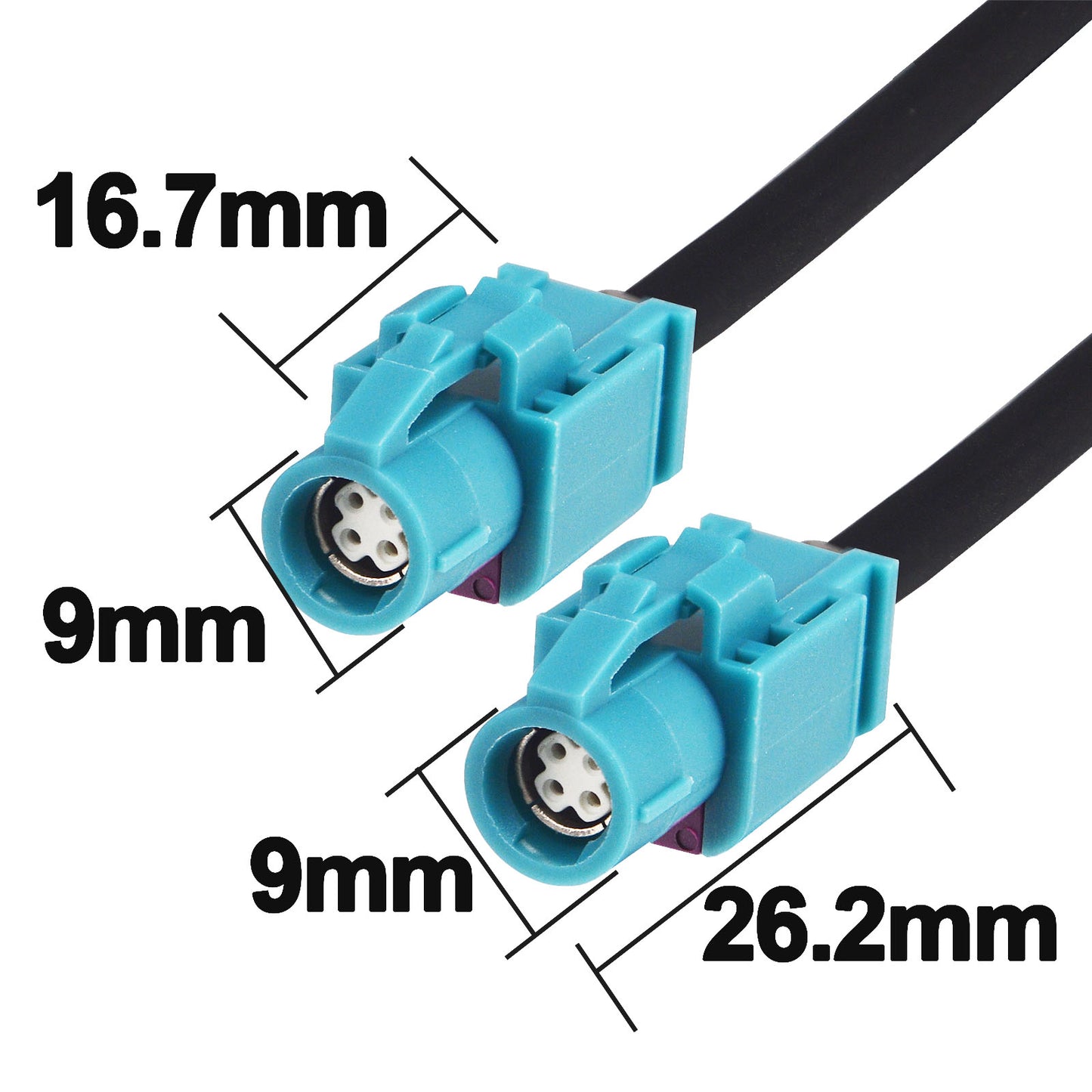 nelinkmore Fakra HSD LVDS Cable HSD 535 4-Core Cable Code Fakra Z Female Connector 2.6ft Wiring Harness HSD Cable Assemblies for BMW Tesla USB Wire Vehicle Transmission Screens