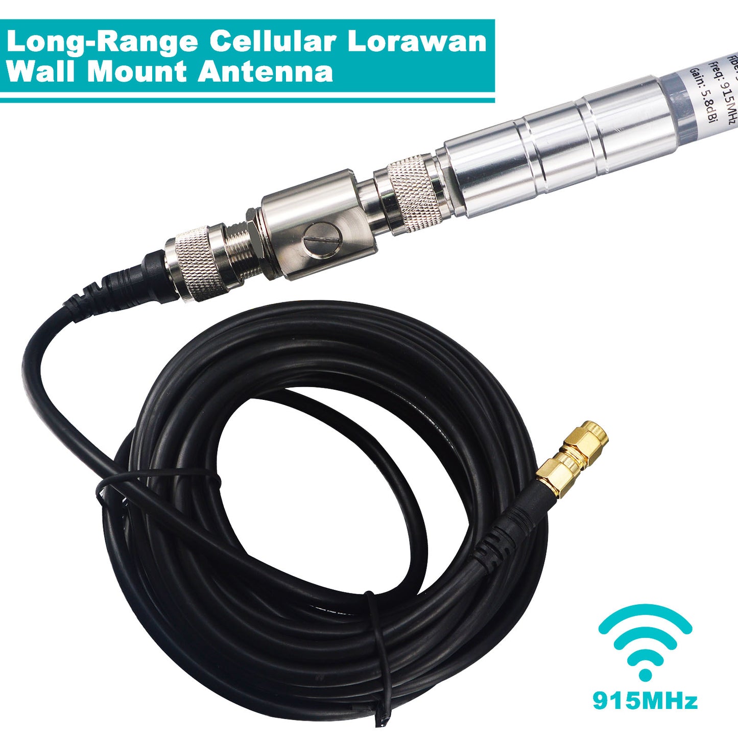 915MHZ LoRa Antenna Gateway Waterproof Antenna 5.8 dbi 915Mhz Fiberglass Lorawan Omni Antenna with 16.4ft Low Loss Cable Lightning Arrestor for Sprint Nebra Bobcat Syncrob Helium Hotspot