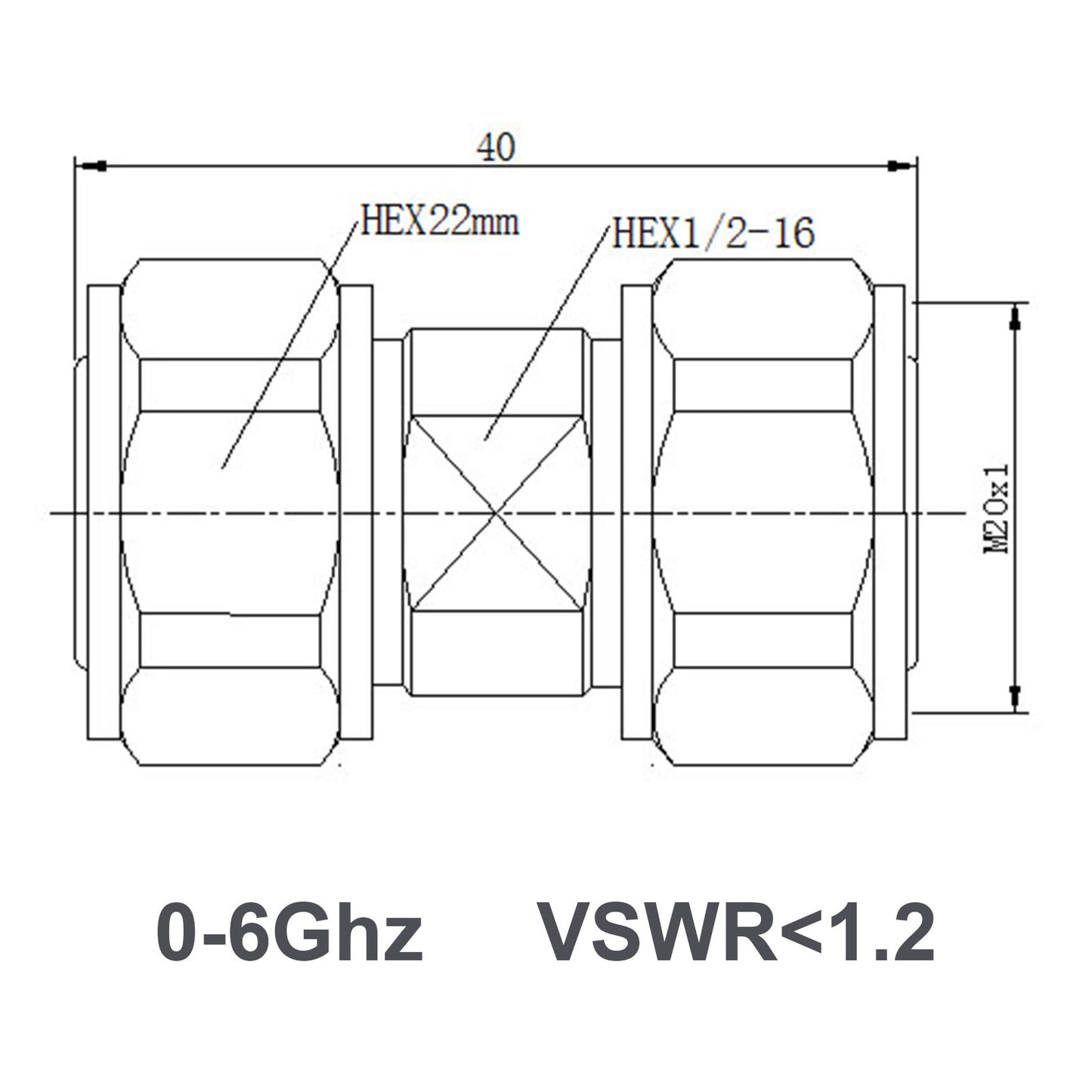 onelinkmore 4.3/10 Mini DIN Connector Male to 4.3/10 Mini DIN Male Adapter Teflon 0-6GHz Connector 4.3-10 Mini DIN Male Adapter