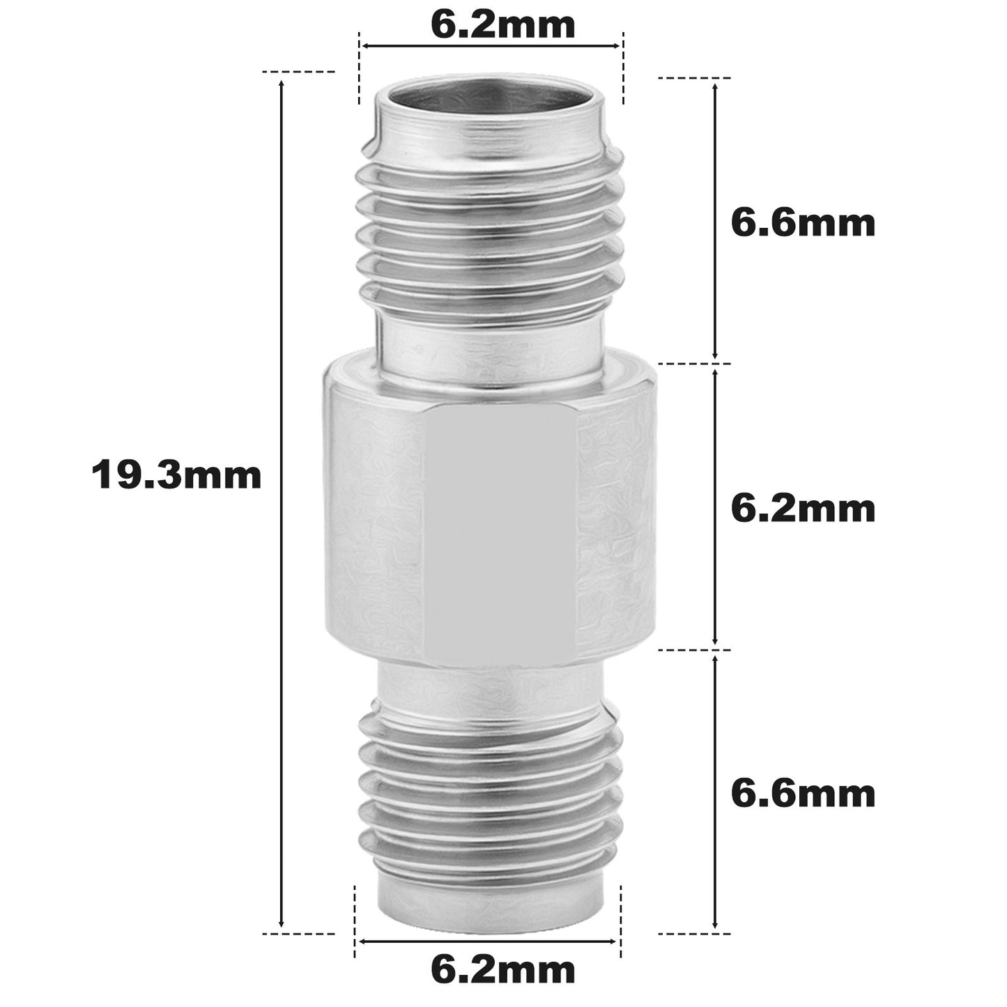 3.5 mm Wave Connector Precision 3.5 mm Female to 3.5 mm Female Adapter Stainless Steel Body Microwave Adapter, 50 Ohm,DC to 34 GHz, VSWR 1:1.2