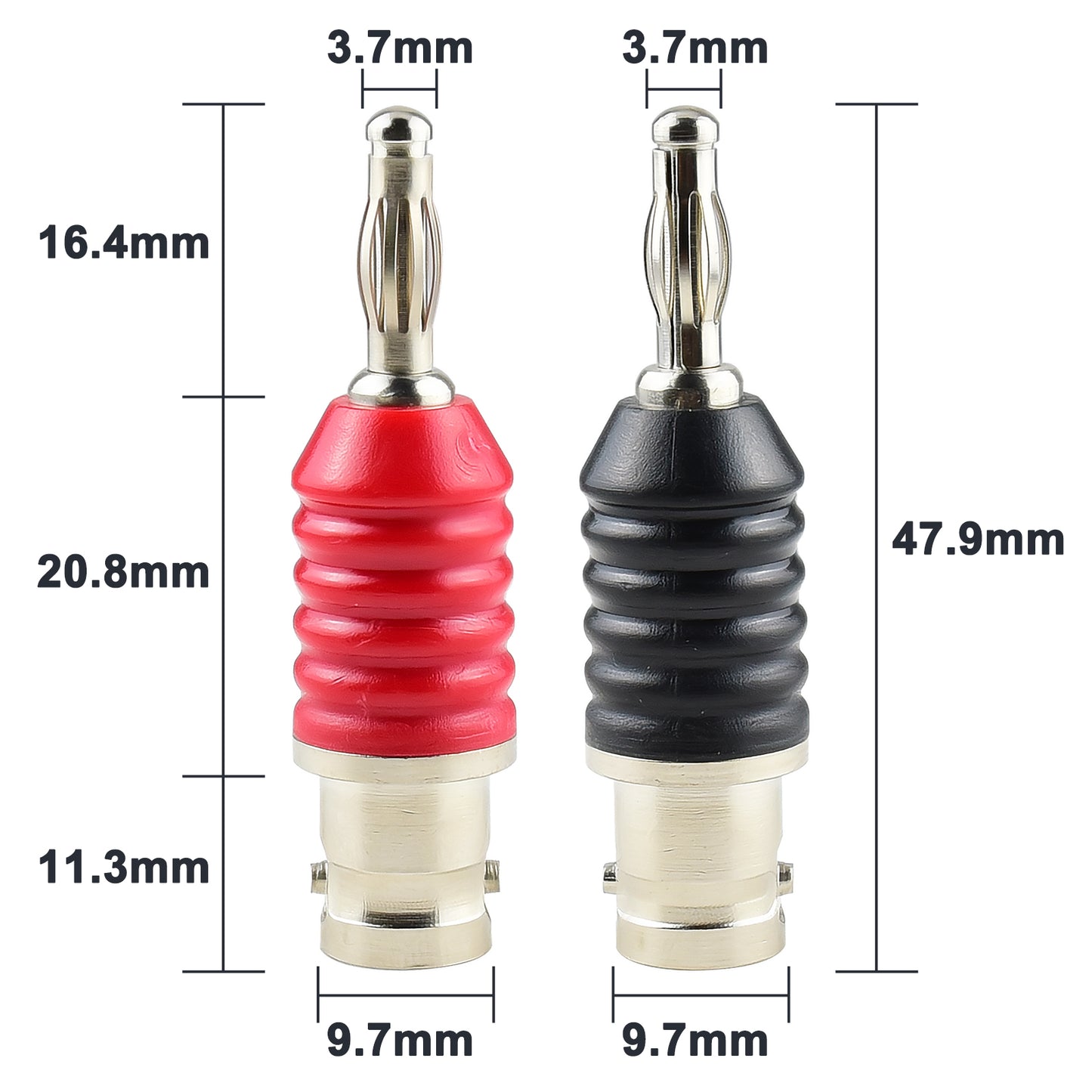BNC Female to 4mm Banana Plug Adapter Q9 Oscilloscope Terminal Block Plugs Insulated BNC Socket Straight Connector Pack of 2…