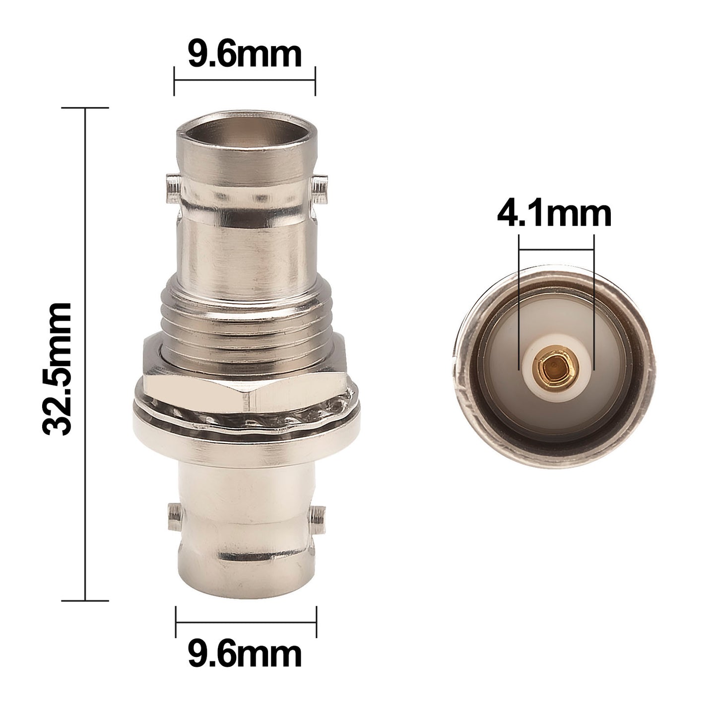 onelinkmore BNC Female to Female Adapter 75 ohm/50ohm Bulkhead Connector Coax Extension BNC Coupler for CCTV Security Camera System Wireless Receiver CB Amateur gmrs Handheld Radio Antenna Pack of 2