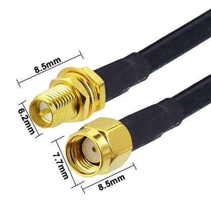 RP SMA Male to RP SMA Female Plug Connector Extension Cable RG58