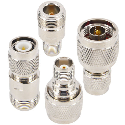 N to TNC Adapter Kit, Male/Female RF Connectors for GNSS/GPS, RFID, Two-Way Radio & Test Equipment, 4-Piece
