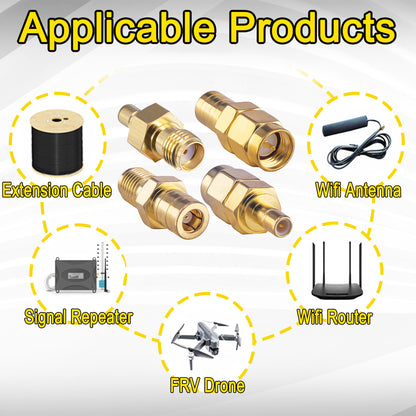 SMB to SMA Antenna Adapter Kit 4 Types Coax Adapter SMB to SMA Male to Female RF Coaxial DAB Aerial Adapter Kits for Sirius XM Satellite Radio Antenna Radio Aerial Car DAB Radio