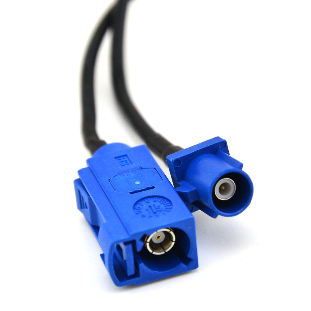 2 in 1 Fakra C Plug Male and Female to RCA Female Connector Extension Cable RG174 20cm