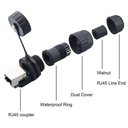 50 sets RJ45 socket panel mount IP68 Waterproof wire connectors M19 connector adapter