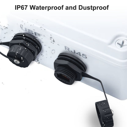 50 sets RJ45 socket panel mount IP68 Waterproof wire connectors M19 connector adapter