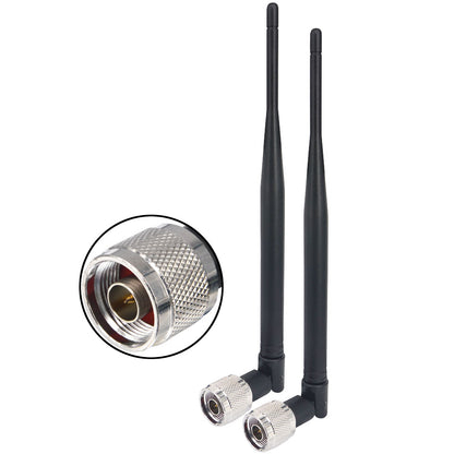 4G LTE Antenna Cellular LTE Aerial N Male Antenna 700MHz-2700MHz 5dBi 4G Omni-Directional Whip High-gain Transmit-Receive for Cell Signal Booster Amplifie Pack of 2
