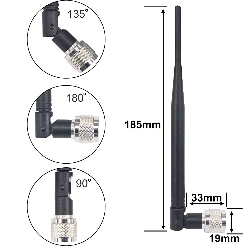 4G LTE Antenna Cellular LTE Aerial N Male Antenna 700MHz-2700MHz 5dBi 4G Omni-Directional Whip High-gain Transmit-Receive for Cell Signal Booster Amplifie Pack of 2