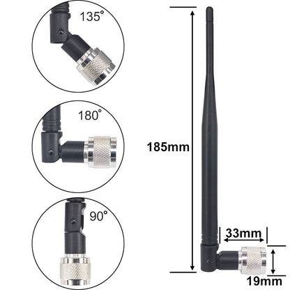 4G LTE Antenna Cellular LTE Aerial N Male Antenna 700MHz-2700MHz 5dBi 4G Omni-Directional Whip High-gain Transmit-Receive for Cell Signal Booster Amplifie Pack of 2
