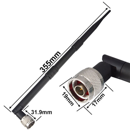 Cell Signal Booster Antenna 4G LTE Antenna Cellular 5dB Indoor Omni-Directional Whip Antenna 698-960Mhz/1700-2700Mhz 3G 4G LTE Aerial N Male Connector for Wireless Router Hotspot Pack of 2