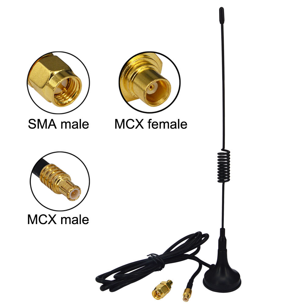ADS-B Antenna 1090Mhz Antenna MCX Plug 2.5dbi Magnet Base ADS-B Aerial Receiver with RG174 1M &MCX Female to SMA Male Adapter 1090MHz ADS-B RTL SDR Software Defined Radio USB Stick Dongle Tuner