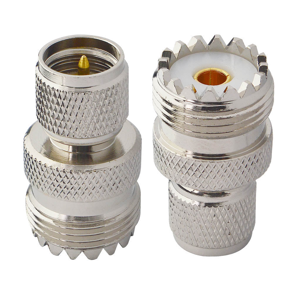 onelinkmore UHF Adapters Mini UHF Male to UHF Female SO239 PL259 Connector RF Coax Adapter Pack of 2