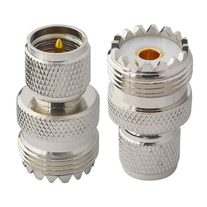 onelinkmore UHF Adapters Mini UHF Male to UHF Female SO239 PL259 Connector RF Coax Adapter Pack of 2