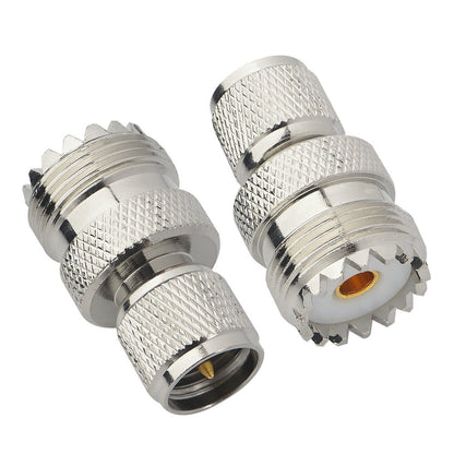 onelinkmore UHF Adapters Mini UHF Male to UHF Female SO239 PL259 Connector RF Coax Adapter Pack of 2