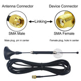 4G LTE Antenna 10dBi SMA Male Cellular Antenna 698-960/1700-2700MHz with Magnetic Base Outdoor Antenna RG174 3M for 4G LTE Wireless Router WiFi Signal Booster Amplifier Modem Network Pack of 2