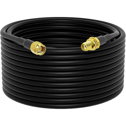 Low-Loss Coaxial Extension Cable RG58 SMA Female to SMA Male WiFi Extension RF Connector and Two-Way Radio Applications Pure Copper Coax Cables 50 ohm RF Antenna Lead Extender
