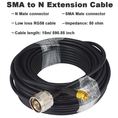 Ultra Flexible SMA to N Cable Low Loss RG58 N Male to SMA Male Antenna RF Coaxial Cable and Two-Way Radio Applications Pure Copper 50 ohm for 3G/4G/LTE/ADS-B/Ham/WiFi/RF Radio