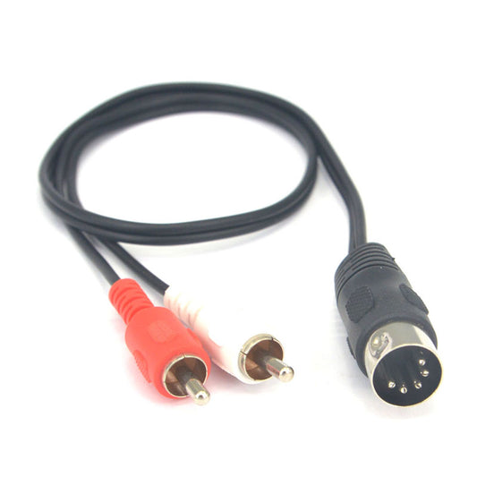 5-Pin DIN Male MIDI Cable to 2 Dual RCA Male Plug Audio Cable For Naim, Quad Stereo Systems 50CM 150CM