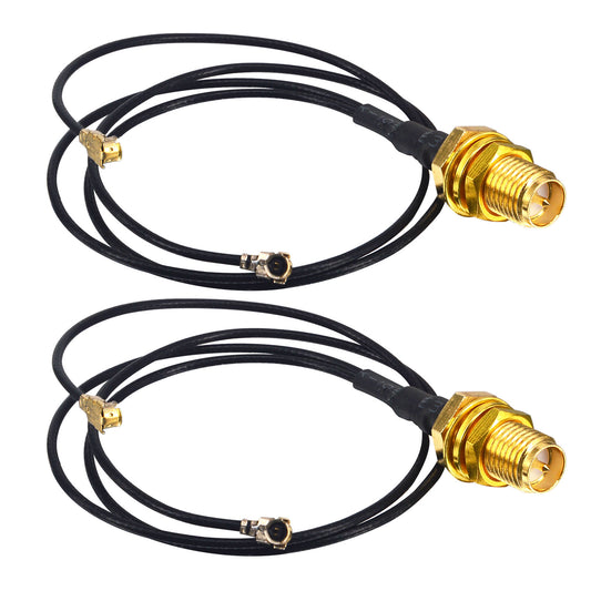 onelinkmore Pigtail Antenna WiFi Coaxial Cable RP SMA Female to 2 U.FL Female 1.13 Cable Y Type Combiner Antenna Cable for Gateway Mini PCIe Cards Xbox Network Card WiFi Adapter Pack of 2
