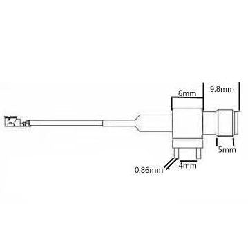 100 Pieces Extension Antenna WiFi Cord Rightangle PCB Mount SMA Jack Female to Ufl./IPX Connector 1.13 Pigtail Cable length