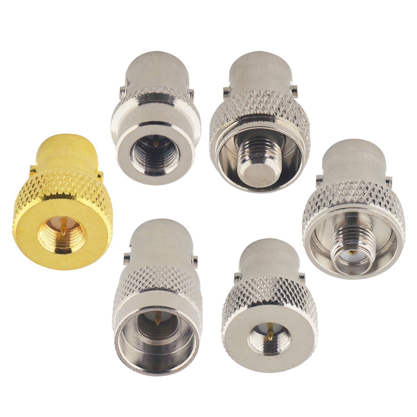 BNC to SMA Coax Adapter Kits 6 Type Coax Connector BNC Female to SMA Male Female Convert Coaxial Radio Antenna Adapter for Two Way Radio BaoFeng UV-5R FD-880 Radio Walkie Talkie GD-77 Radio UV-380 HT