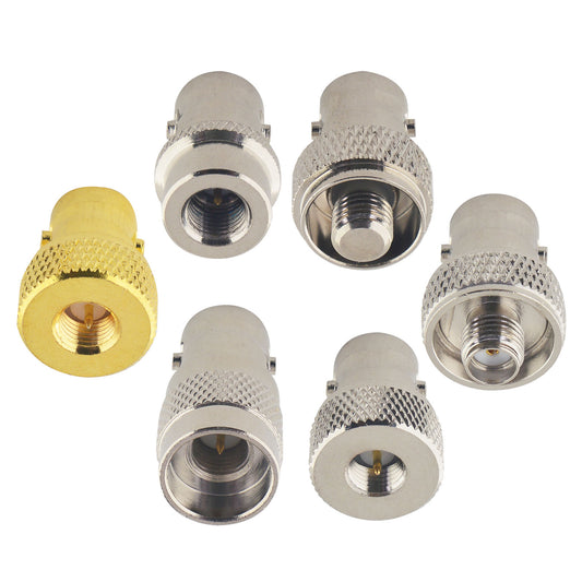 BNC to SMA Coax Adapter Kits 6 Type Coax Connector BNC Female to SMA Male Female Convert Coaxial Radio Antenna Adapter for Two Way Radio BaoFeng UV-5R FD-880 Radio Walkie Talkie GD-77 Radio UV-380 HT