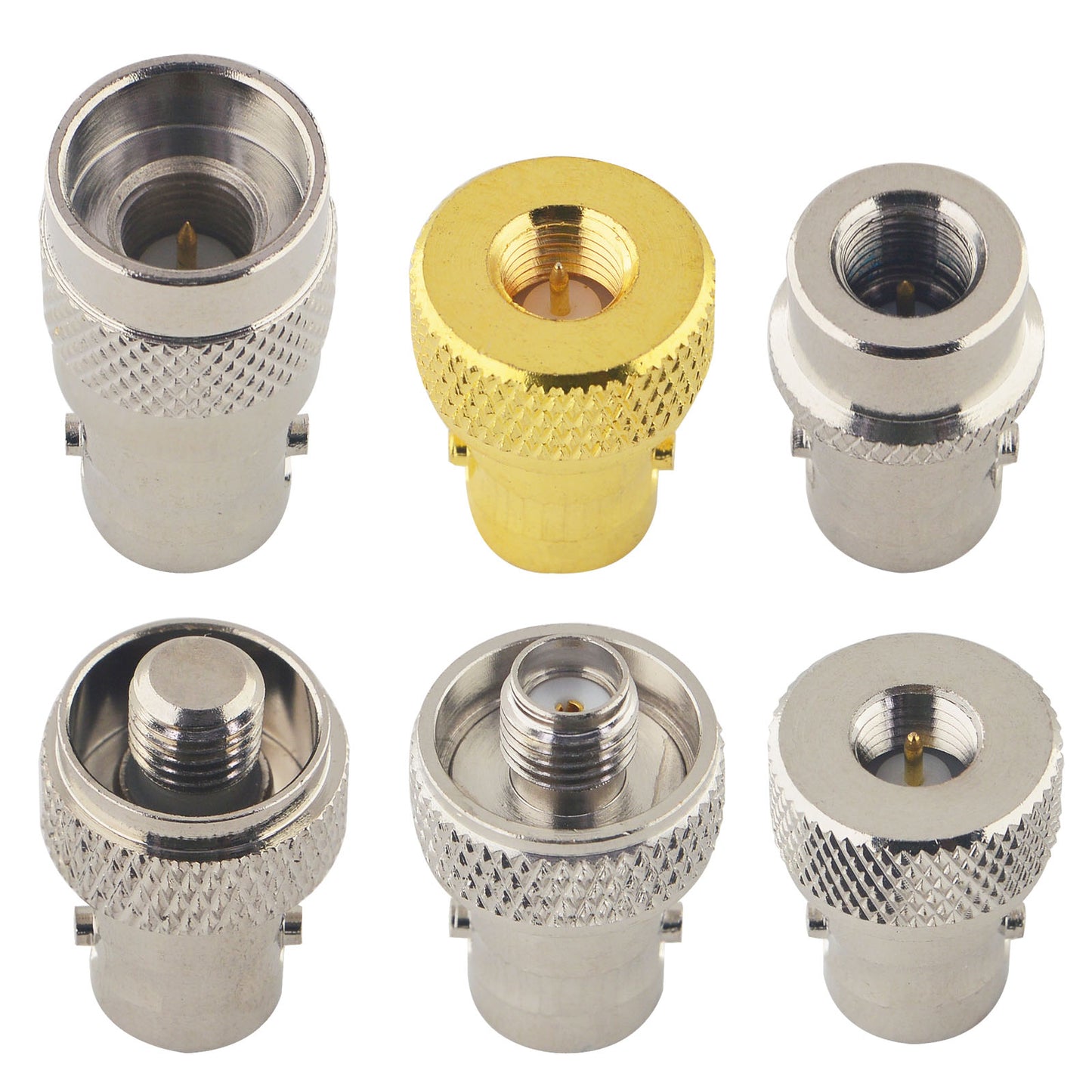 BNC to SMA Coax Adapter Kits 6 Type Coax Connector BNC Female to SMA Male Female Convert Coaxial Radio Antenna Adapter for Two Way Radio BaoFeng UV-5R FD-880 Radio Walkie Talkie GD-77 Radio UV-380 HT
