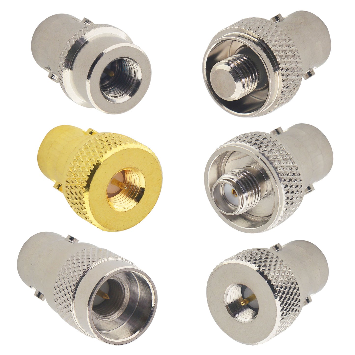 BNC to SMA Coax Adapter Kits 6 Type Coax Connector BNC Female to SMA Male Female Convert Coaxial Radio Antenna Adapter for Two Way Radio BaoFeng UV-5R FD-880 Radio Walkie Talkie GD-77 Radio UV-380 HT