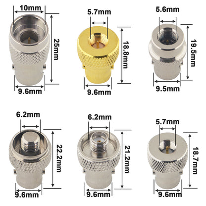 BNC to SMA Coax Adapter Kits 6 Type Coax Connector BNC Female to SMA Male Female Convert Coaxial Radio Antenna Adapter for Two Way Radio BaoFeng UV-5R FD-880 Radio Walkie Talkie GD-77 Radio UV-380 HT