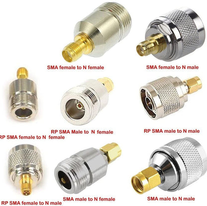 20-Type SMA/N/BNC/TNC/F RF Adapter Kit, Male-to-Female Coax Connector Assortment