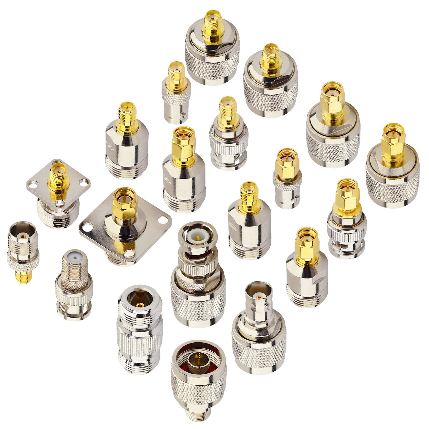 onelinkmore SMA to N BNC TNC F Type Adapter Kit, 20 Type Adapters, Male to Female Coaxial Connectors