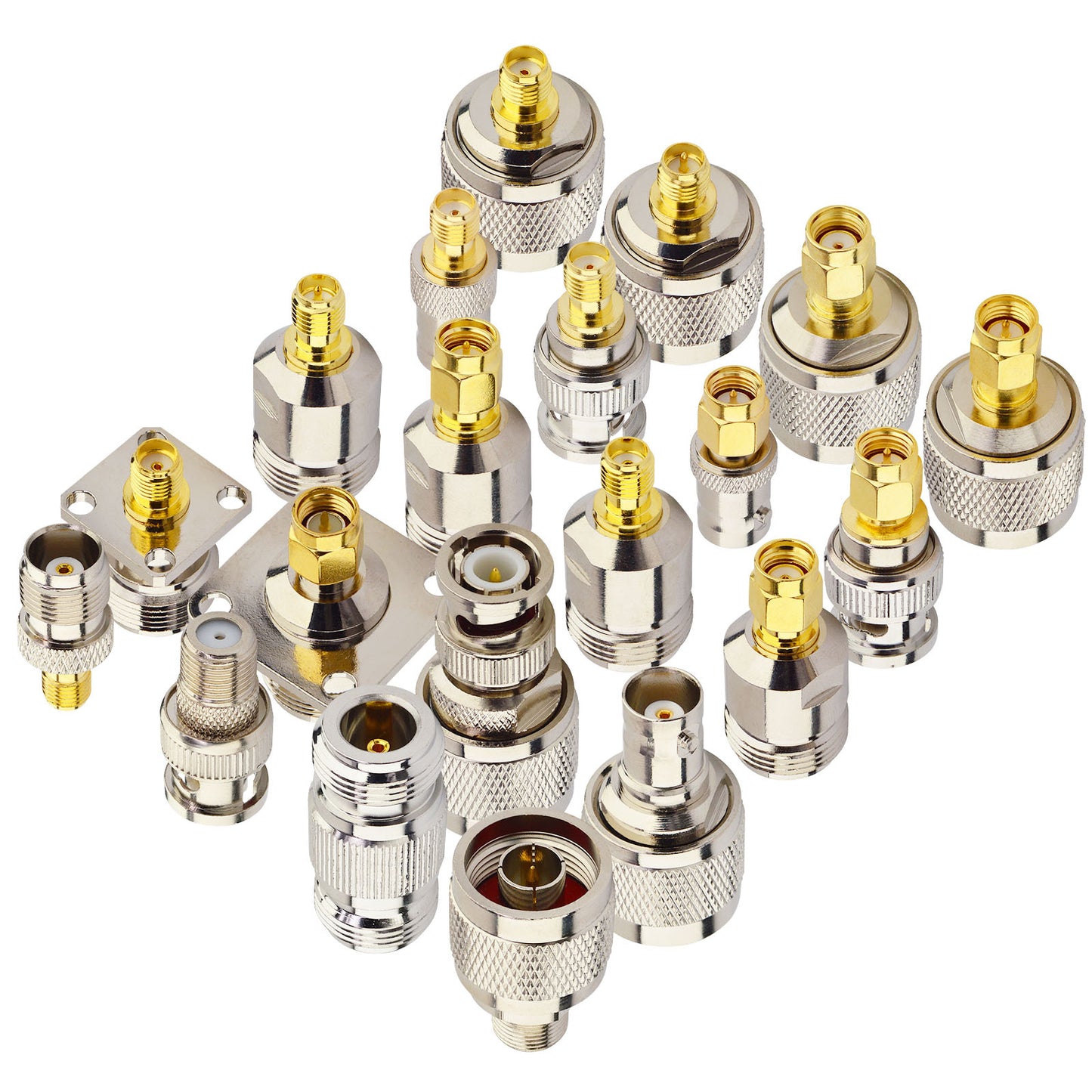 onelinkmore SMA to N BNC TNC F Type Adapter Kit, 20 Type Adapters, Male to Female Coaxial Connectors