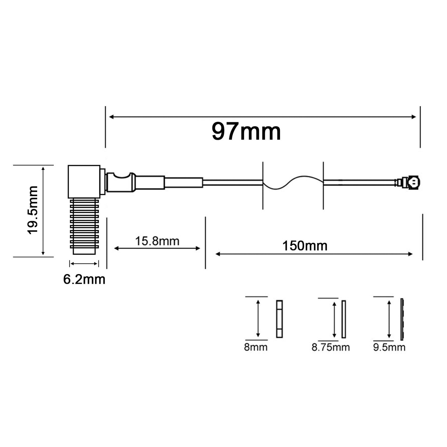 onelinkmore RG178 UFL SMA Coaxial Cable, UFL MHF1 to SMA Female Right Angle Pigtail Jumper Coax Low Loss Extension Cable for Wi-Fi Radios, Antenna, Mini PCI Pack of 5