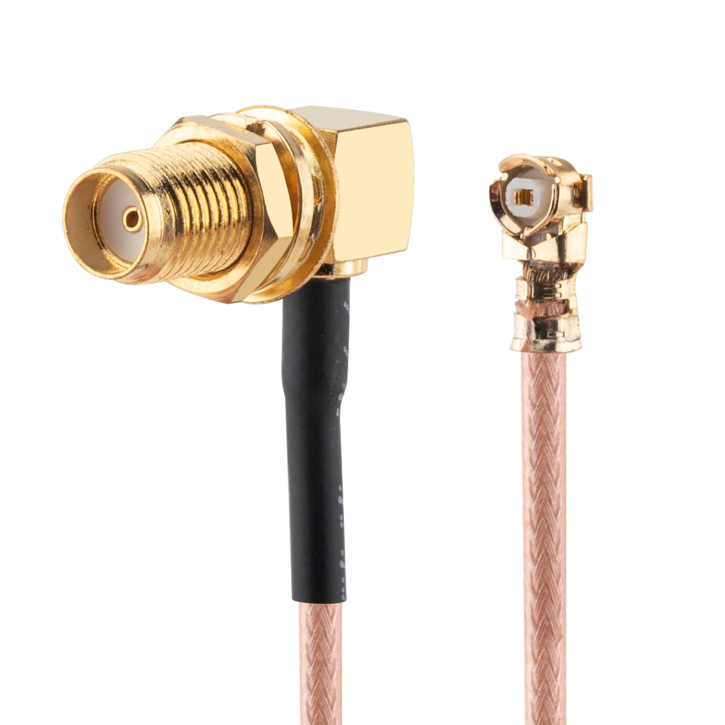 onelinkmore RG178 UFL SMA Coaxial Cable, UFL MHF1 to SMA Female Right Angle Pigtail Jumper Coax Low Loss Extension Cable for Wi-Fi Radios, Antenna, Mini PCI Pack of 5