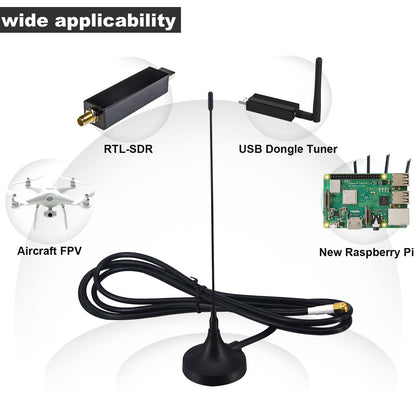 433MHz High Gain Antenna with 6.56FT Low-Loss RG58 Cable - SMA Male Magnetic Base for Garage Gate Opener, Metal Building Signal Booster, RTL-SDR, Raspberry Pi, CC1101 Home Sensor