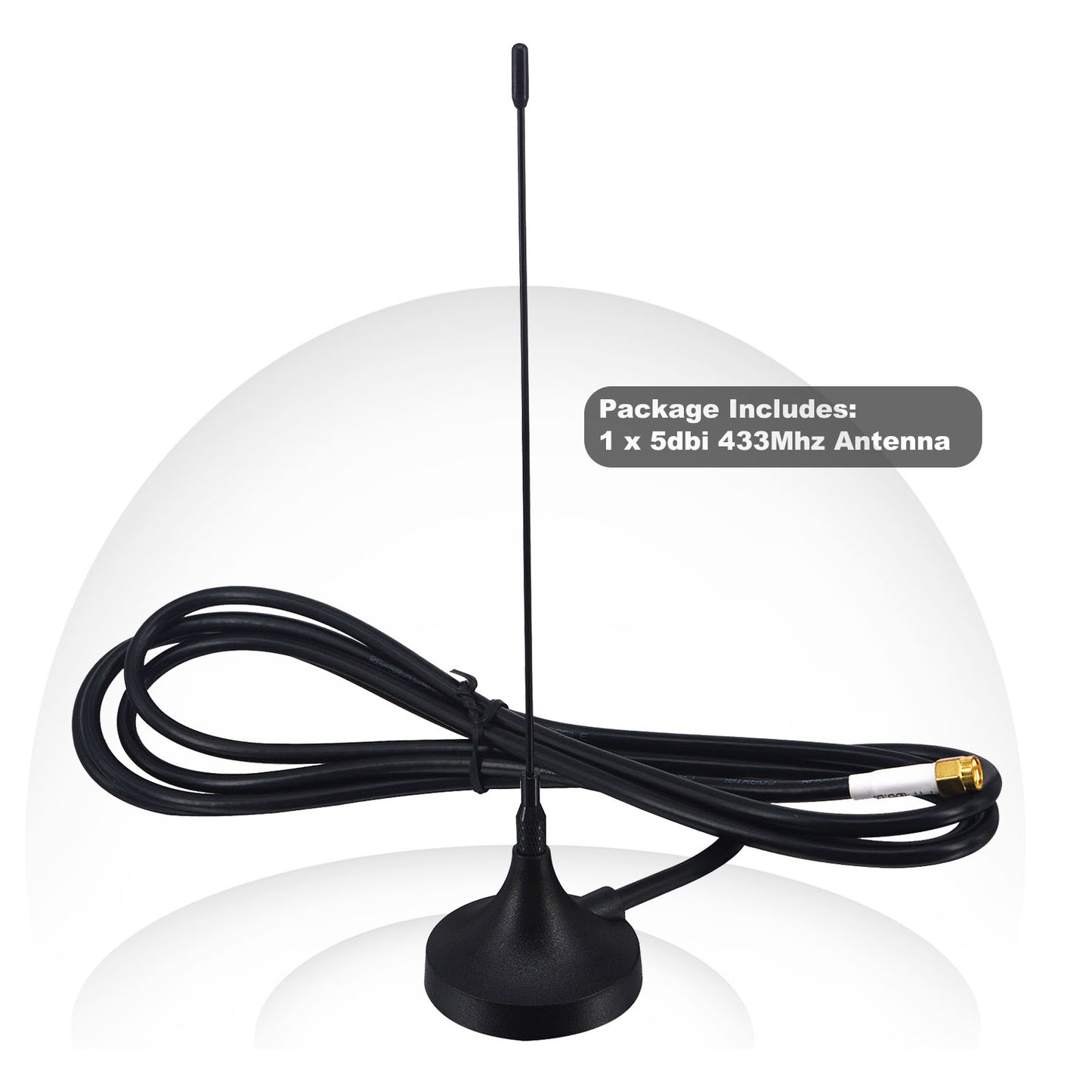 433MHz High Gain Antenna with 6.56FT Low-Loss RG58 Cable - SMA Male Magnetic Base for Garage Gate Opener, Metal Building Signal Booster, RTL-SDR, Raspberry Pi, CC1101 Home Sensor