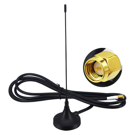 433MHz High Gain Antenna with 6.56FT Low-Loss RG58 Cable - SMA Male Magnetic Base for Garage Gate Opener, Metal Building Signal Booster, RTL-SDR, Raspberry Pi, CC1101 Home Sensor