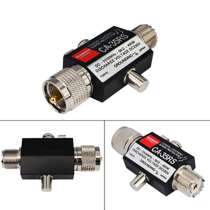 PL259 SO239 UHF Male to Female Connector Two Way Radio Repeater Coaxial Lightning Outdoor Antenna Arrester Surge Protector