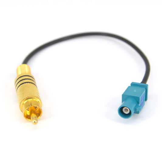 Fakra to RCA Cable RCA Male to Blue Fakra Z Male Coax Pigtail for Aftermarket Radio Head Unit Rear View Camera Pack of 2