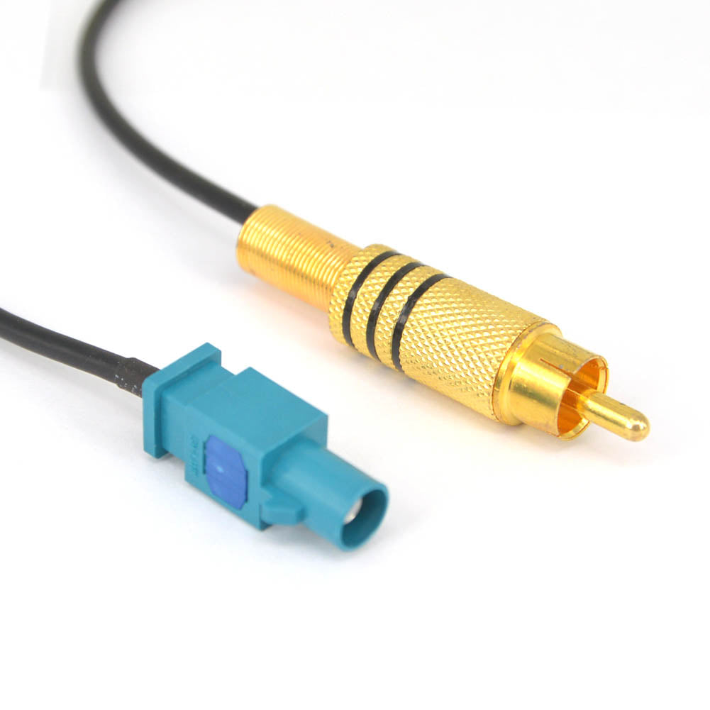 Fakra to RCA Cable RCA Male to Blue Fakra Z Male Coax Pigtail for Aftermarket Radio Head Unit Rear View Camera Pack of 2