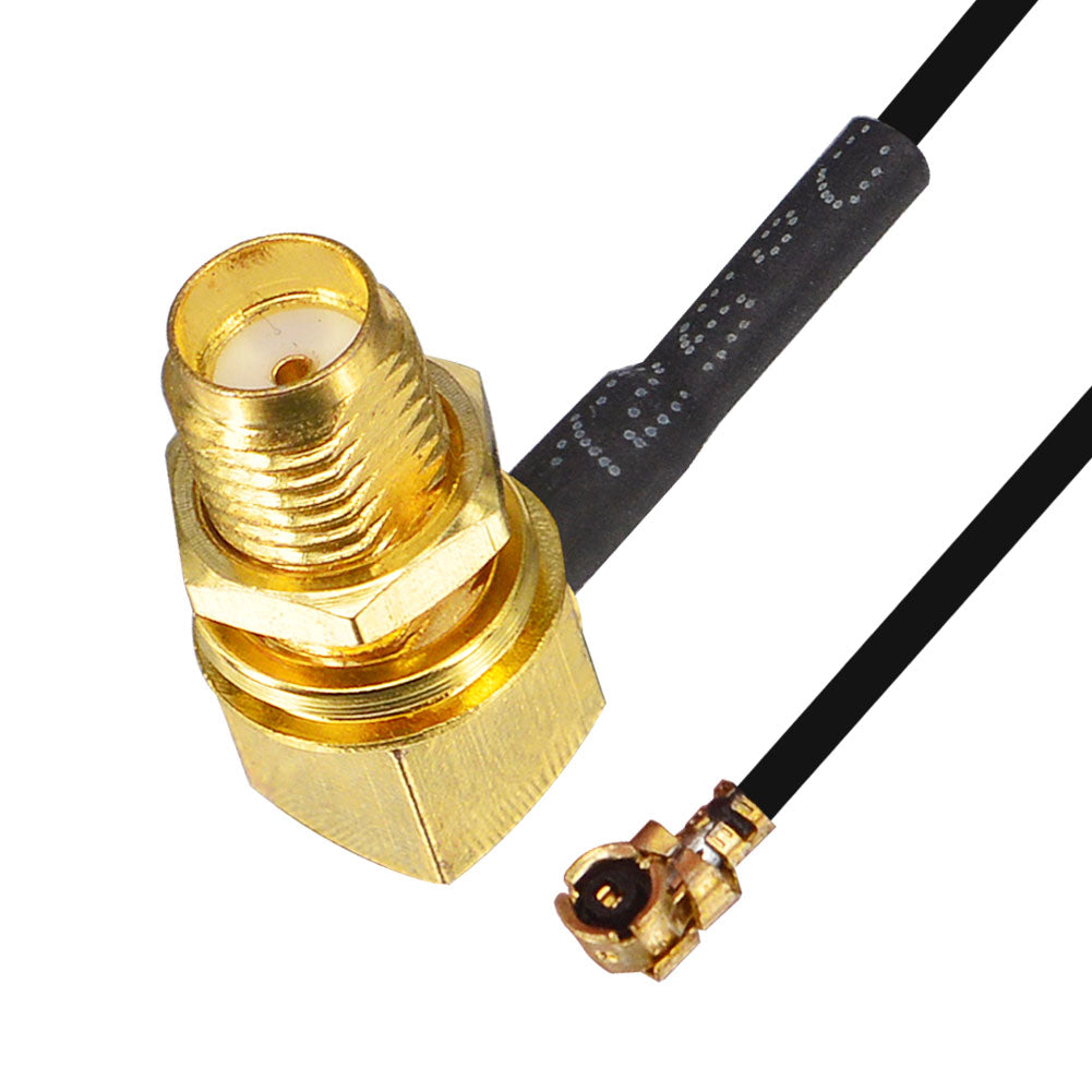onelinkmore Pigtail Antenna WiFi Coaxial Low Loss Cable SMA Female Right Angle Bulkhead to RF U.FL 1.13 Cable 5cm for Wireless Routers Pack of 2
