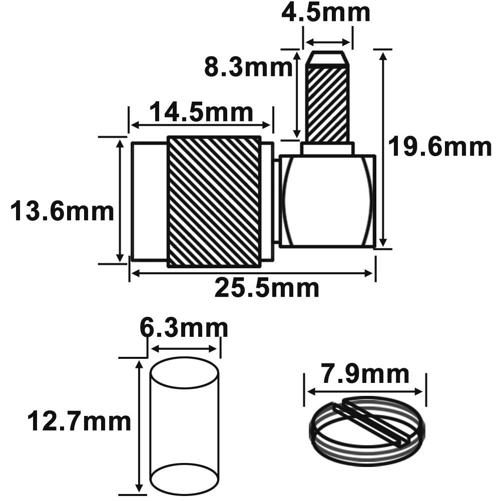 onelinkmore TNC Male Plug 90 Degree Crimp RG58 RG142 LMR195 RG400 Cable Right Angle Connector Pack TNC Crimp Connectors Kit of 5