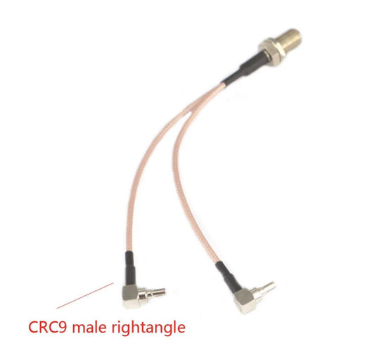 F to Y type 2 X CRC9/TS9 Male rightangle Connector Splitter Combiner Cable Pigtail RG316 17CM/6.7inch