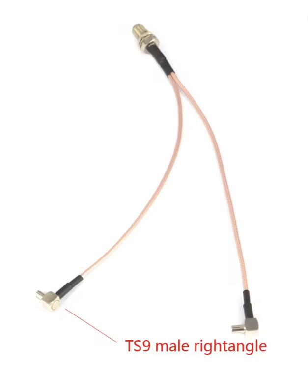 F to Y type 2 X CRC9/TS9 Male rightangle Connector Splitter Combiner Cable Pigtail RG316 17CM/6.7inch