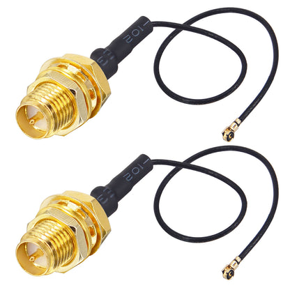 UFL to SMA M.2 NGFF  MHF4 to RP SMA Female (Male pin) RF Pigtail WiFi Antenna Extension Cable 0.81mm for PCI WiFi Card Wireless Router M.2 Cards Pack of 2
